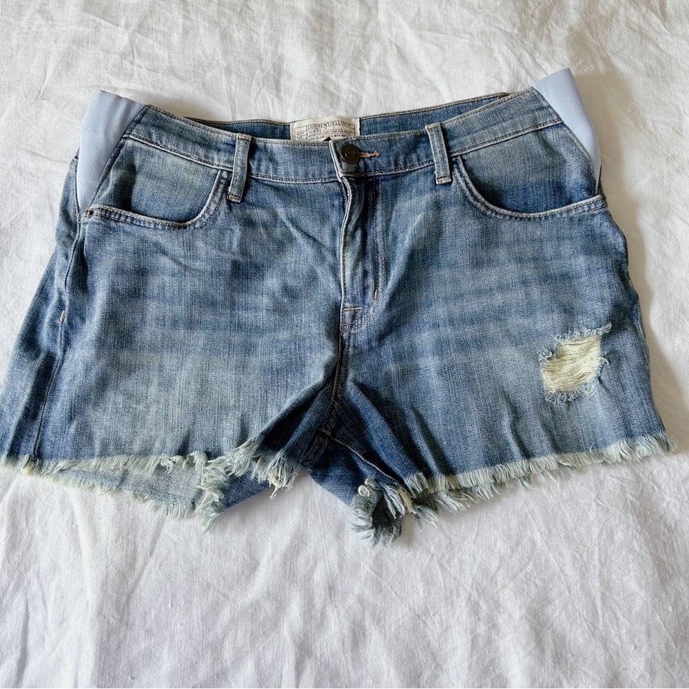 Current/Ellliott x Hatch The Maternity Cut-Off Shorts Factory Distressed 27